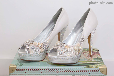 کفش عروس پاشنه بلند خوشگل white wedding shoes