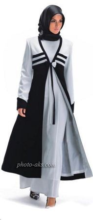 مانتو بلتد پوشیده ایرانی long dress black and white