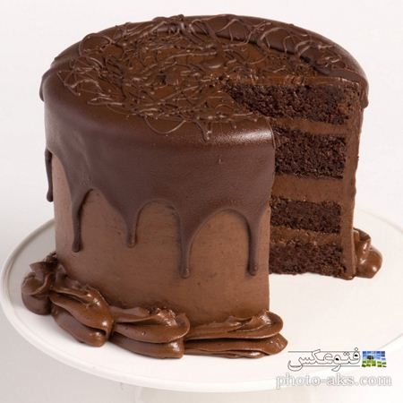 کیک شکلاتی بزرگ و ساده aks cake tavalod sade