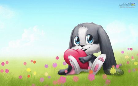 عکس کارتونی خرگوش و قلب aks khargosh va galb
