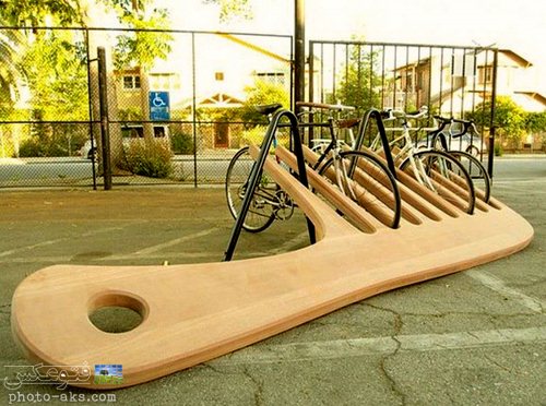 ایده نو و جالب در طراحی پارکینگ دوجرخه ها به صورت شانه