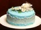 کیک تولد ساده آبی