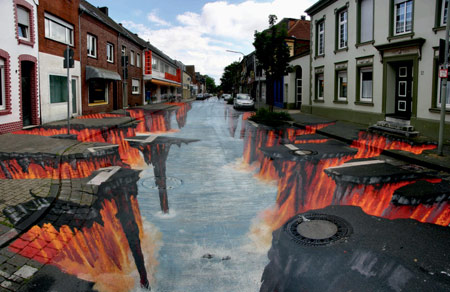 هنر نقاشی خیابانی جالب 3d art street
