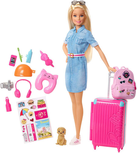 ست مسافرتی عروسک باربی barbie doll travel set