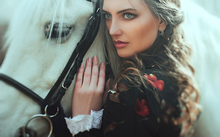 عکس دختر زیبا و اسب beauty horse girl pretty