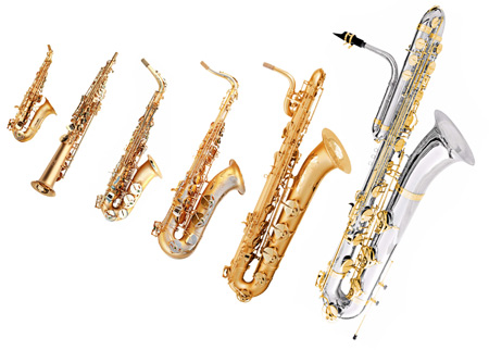 عکس انواع مختلف ساز ساکسیفون saxophone family music