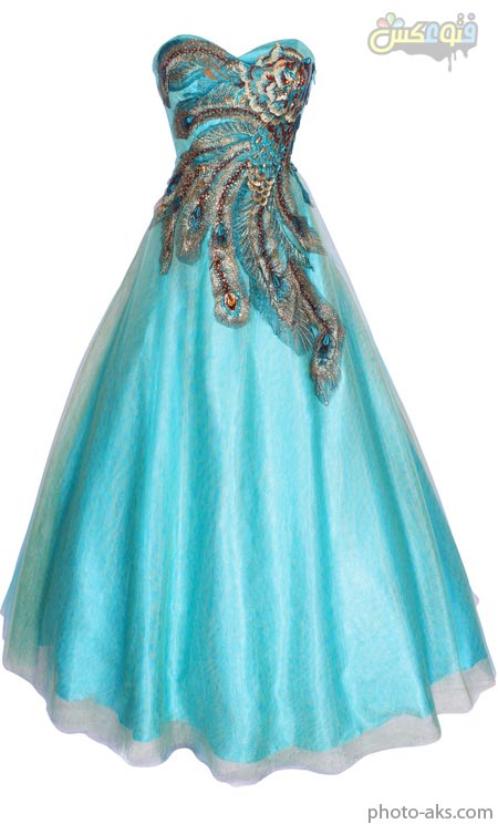 لباس مجلسی گیپور طرح طاووس light blue prom dress