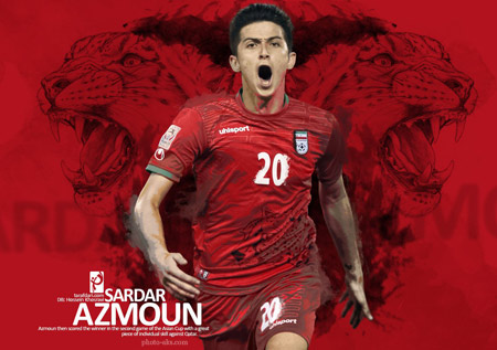 والپیپر سردار آزمون فوتبالیست ایرانی sardar azmoon poster