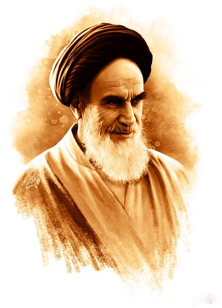 عکس پرتره گرافیکی امام خمینی aks gerafiki emam khomeini