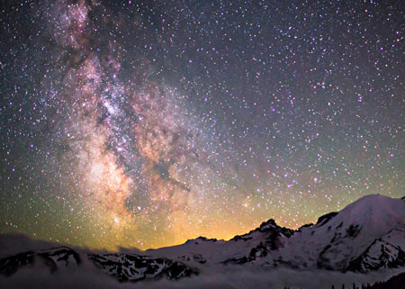 منظره ستارگان کهکشان راه شیری amazing milky way