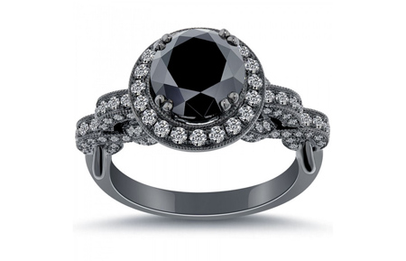 حلقه زنانه نامزدی و ازدواج سیاه black wedding ring