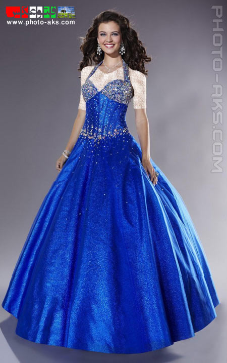 جدیدترین لباس های مجلسی نامزدی blue shine prom dress