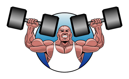 نقاشی ورزش بدنسازی bodybuilding clipart