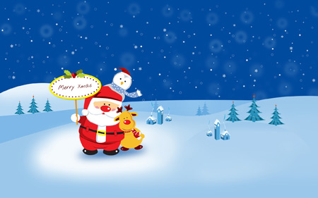 عکس کارتونی کریسمس و بابانوئل chrismas holiday wallpaper
