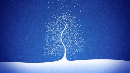 عکس انتزاعی درخت در زمستان drawing ree blue