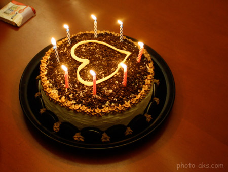 کیک تولد نامزدی قلب lighting hart cake