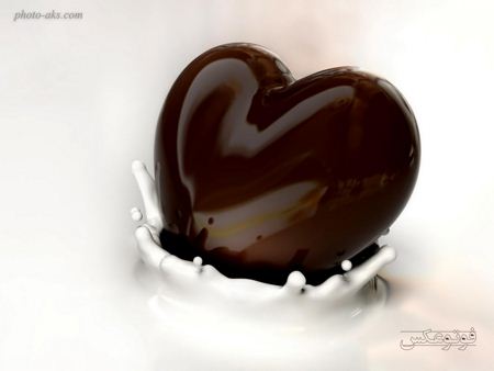 قلب شکلاتی و شیر milk and chocolate heart