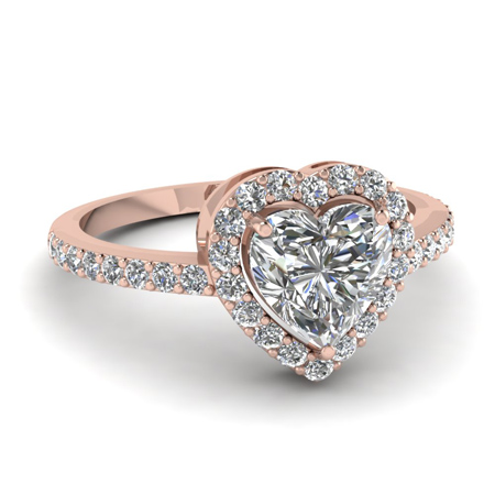 حلقه زیبا با طرح قلب نگین دار heart diamond wedding ring