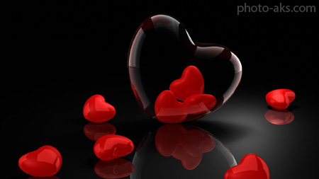 والپیپر 3 بعدی قلب شیشه ای heart love in glass