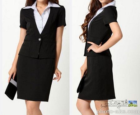 مدل کت و دامن کره ای مشکی korean skirt suit models