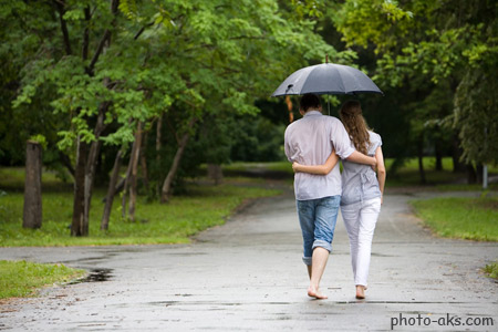 عکس عاشقانه زیر باران love in rain
