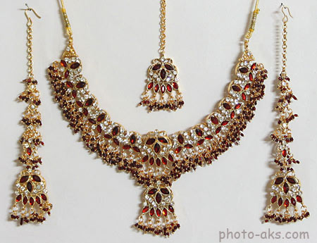 مدل سرویس طلای هندی خوشگل necklace with earring