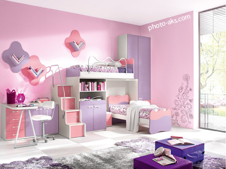 دکوراسیون اتاق دخترانه صورتی pink bedroom design