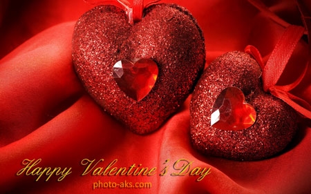 عکس عاشقانه دو قلب قرمز زیبا red love heart wallpaper