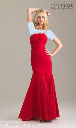 لباس مجلسی شیک زنانه قرمز prom dress 2012