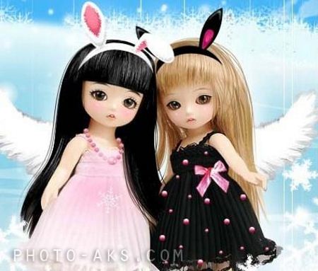 دو عروسک دختر ناز two girl doll