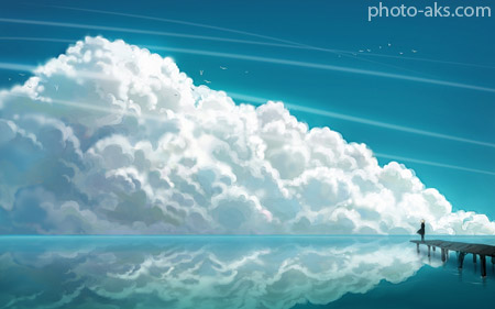پوستر فانتزی نقاشی ابر waiting in clouds