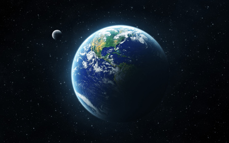 عکس باکیفیت کره زمین و ماه wallpaper earth moon