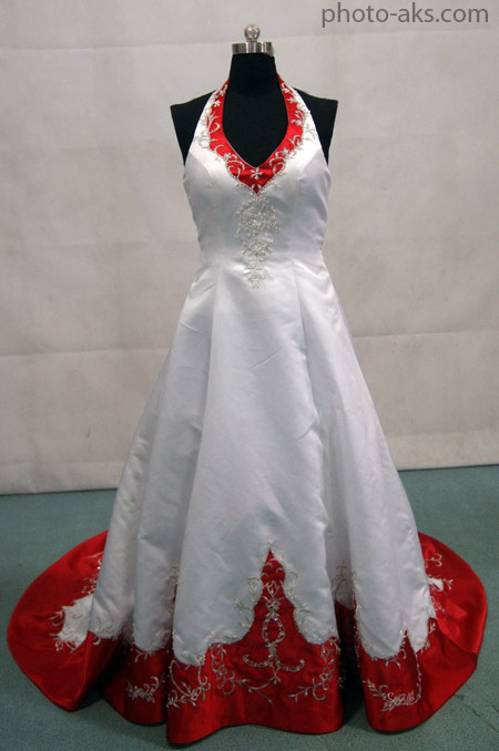 لباس عروس ساده بدون پف ایرانی white red wedding dress