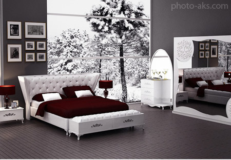اتاق خواب طرح زمستانی شیک winter bedroom decoration