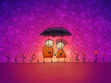 عکس رمانتیک بارانی کارتونی
