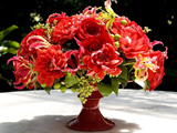 عکس گلدان گلهای قرمز زیبا