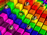 والپیپر مکعب های رنگارنگ سه بعدی