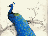 نقاشی طاووس آبی
